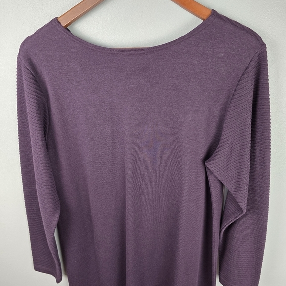 COLDWATER CREEK Midi Sweater Dress Comfy Pullover Deep Purple Womens Size L‎ - Picture 6 of 14